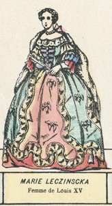 Maria Leczińska, żona Ludwika XV (kolorowa rycina) autorstwa French School
