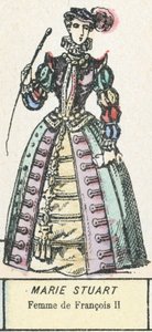 Marie Stuart, żona Franciszka II (kolorowy grawerunek) autorstwa French School