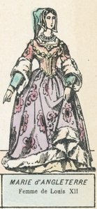 Mary of England, żona Ludwika XII (kolorowe grawerowanie) autorstwa French School