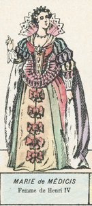 Marie de Medici, żona Henryka IV (kolorowy grawerunek) autorstwa French School