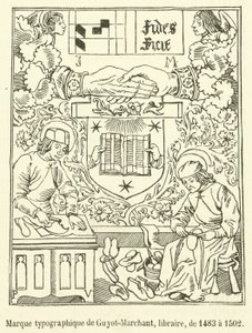 Znak typograficzny Guyot-Marchant, księgarz, od 1483 do 1502 (ryty) autorstwa French School