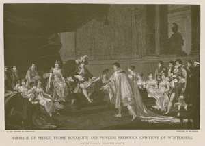 Małżeństwo księcia Hieronima Bonaparte i księżniczki Fryderyki Katarzyny Wirtembergii autorstwa French School
