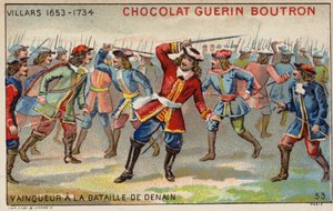 Marszałek Villars wygrywa bitwę pod Denainem (chromolitho) autorstwa French School
