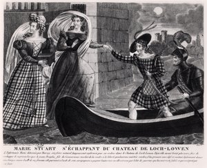Maria Stuart (1542-87) Ucieczka z zamku Loch Leven autorstwa French School