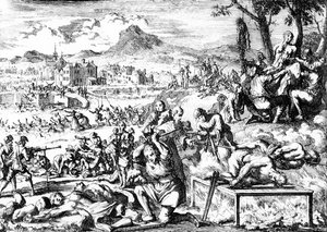 Masakra w Irlandii w 1644, ok. 1685 autorstwa French School