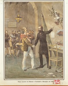 Mazzini i Garibaldi spotykają się w Marsylii autorstwa French School