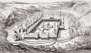 Mekka, Arabia Saudyjska, z Ancient and Modern Universal History, opublikowana w Strasburgu ok. 1860 (rycina) autorstwa French School
