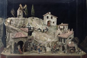 Mechaniczna scena wioski autorstwa French School