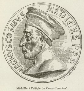 Medal z wizerunkiem Cosmo Starszego (grawerowanie) autorstwa French School
