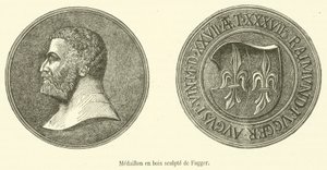 Rzeźbiony drewniany medalion Fuggera (grafika) autorstwa French School