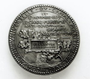 Medal upamiętniający otwarcie Kanału Sueskiego 17 listopada 1869 (metal) autorstwa French School