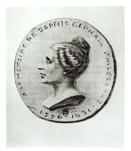 Medal przedstawiający Sophie Germain (1776-1831) autorstwa French School