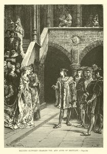 Spotkanie Karola VIII z Anną Bretanii autorstwa French School