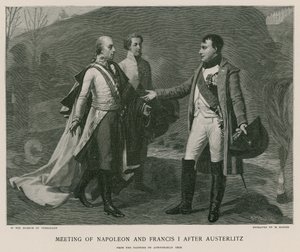 Spotkanie Napoleona i Franciszka I po Austerlitz autorstwa French School