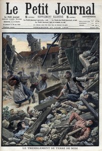 Trzęsienie ziemi w Midi w południowo-wschodniej Francji – „Le Petit Journal” z 27 czerwca autorstwa French School