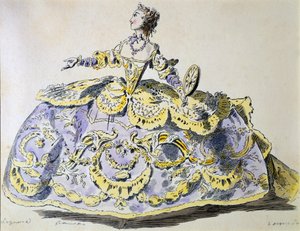 Miss Laguerre as Fortune, faksymile A. Guillaumot fils (ręcznie barwiony grawerunek) autorstwa French School