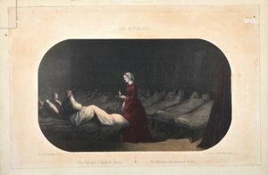 Panna Nightingale w szpitalu w Scutari, opublikowana przez Jacomme et Dufat, Paryż, 1856 autorstwa French School