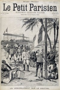 Misja Marchand: lądowanie na górnym Nilu - w „Le Petit Parisien”” od 2.10.1898 (rycina) autorstwa French School