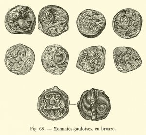 Monety galijskie, z brązu (grawerowanie) autorstwa French School