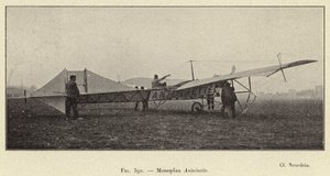 Monoplan Antoinette (grawerowanie) autorstwa French School