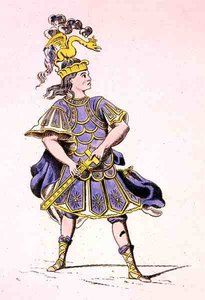 Monsieur Le Kain jako Achilles, w Ifigenii w Aulidzie, Jean Racine (1639-99) 1679 (kolorystyka) autorstwa French School
