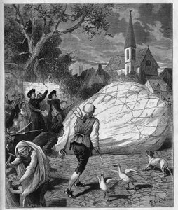 Balon aerostatyczny Monsieur de Montgolfier spadł do Gonesse (Val-d