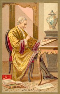 Monteskiusz , francuski filozof polityczny i pisarz (chromolitho) autorstwa French School
