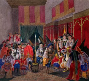 Ślub Maurów w Algierii, ok. 1840-45 (wc na papierze) autorstwa French School