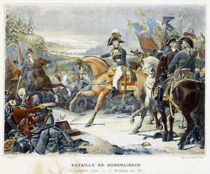 Zwycięstwo Moreau nad Austriakami dowodzonymi przez arcyksięcia Jeana 3 grudnia 1800 roku w bitwie pod Hohenlinden (Baviere - Niemcy). autorstwa French School