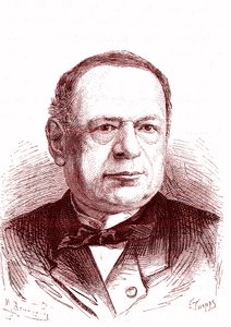 Moritz Hermann Von Jacobi (1801-1874), rosyjski inżynier i fizyk (galwanizacja, silniki elektryczne). Grawerowanie 1867 autorstwa French School
