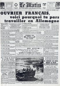 Dziennik Poranny nr 21311 z dnia 20 października 1942 r.: Sto - Służba Pracy przymusowej - Po co jechać do pracy w Niemczech - autorstwa French School