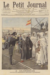 Ambasadorowie Maroka przybywający na konferencję Algeciras w Hiszpanii (kolor lito) autorstwa French School