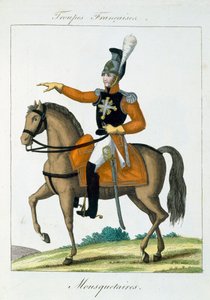 Muszkieter konny, z Troupes Francaises, wyd. w Basset, Paryż, c.1790 autorstwa French School