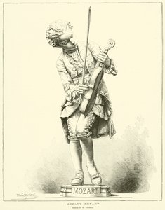 Dziecko Mozarta, posąg M. Barriasa (rycina) autorstwa French School
