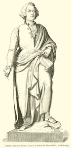Mozart, posąg z brązu (rycina) autorstwa French School