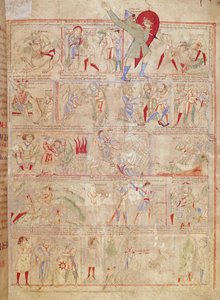 Ms.1215 t.3 fol. 13r Sceny z życia Dawida, z Biblii Etienne Harding