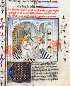 Ms.2028 Pismo mnicha, z Chroniques de Saint-Denis autorstwa French School
