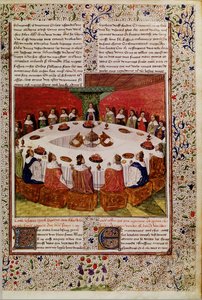 pani ks. 112 f.5 Objawienie Świętego Graala, z Queste del Saint Graal, c.1470 autorstwa French School