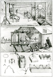 Ms 1064 fol.8 Kamieniołom łupków, z Descriptions des Arts et Metiers autorstwa French School