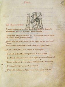 Pani 1175 f.59r Kobiety Kupujące Jaja, od Vieil Rentier dAudenarde, 1291-1302 autorstwa French School