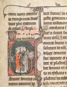 Ms 124 fol.98 Mnisi śpiewają z psałterza autorstwa French School