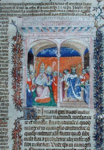 Ms 1290 Papież i król, z „Decrets de Gratien” (welin) autorstwa French School