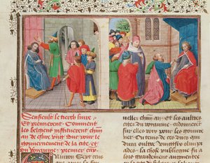 Ms 149 t.1 fol.108v Jak Belgowie wybierają księcia, z Histoire des Nobles Princes de Hainaut, Jacques de Guise autorstwa French School