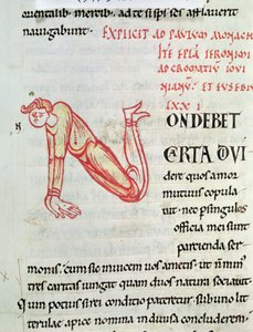Ms 154 fol.137v Historyczny inicjał N, z listów św. Hieronima autorstwa French School