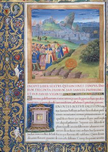 pani 1581 f. 108v Ilustracja z Księgi VI (Od śmierci Helego do śmierci Saula), rozdział 1 Starożytności Żydów (Antiquitates Judaicae) Flawiusza Flawiusza – Zniszczenie, które przyszło autorstwa French School