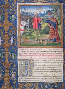 pani 1581 f. 178v Ilustracja z Księgi IX (Od śmierci Achaba do niewoli dziesięciu plemion), rozdział 1 Starożytności Żydów (Antiquitates Judaicae) autorstwa Flawiusza Józefa - Król Jeho autorstwa French School