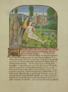 Ms 165 fol.31r Dusza siedząca nad strumieniem, z Instrukcji dun Jeune Prince Rene dAnjou, c.1465-68 autorstwa French School