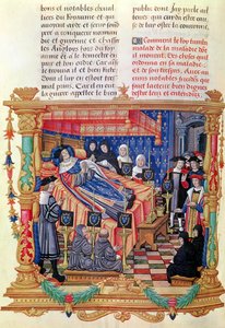 Ms 18 fol.208v Śmierć Ludwika XI (1461-83), z Memoires de Philippe de Commines, 1489-98 autorstwa French School