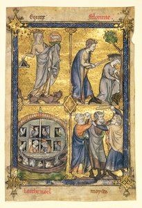 Ms 192 Miniatury z "La Somme le Roi", iluminowane przez Maitre Honore i napisane przez Frere Laurenta, spowiednika króla Francji Filipa III, ok. 1279 r. (welin) autorstwa French School