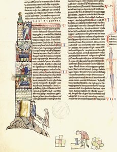 Ms 21 f.167v Budowa wieży autorstwa French School